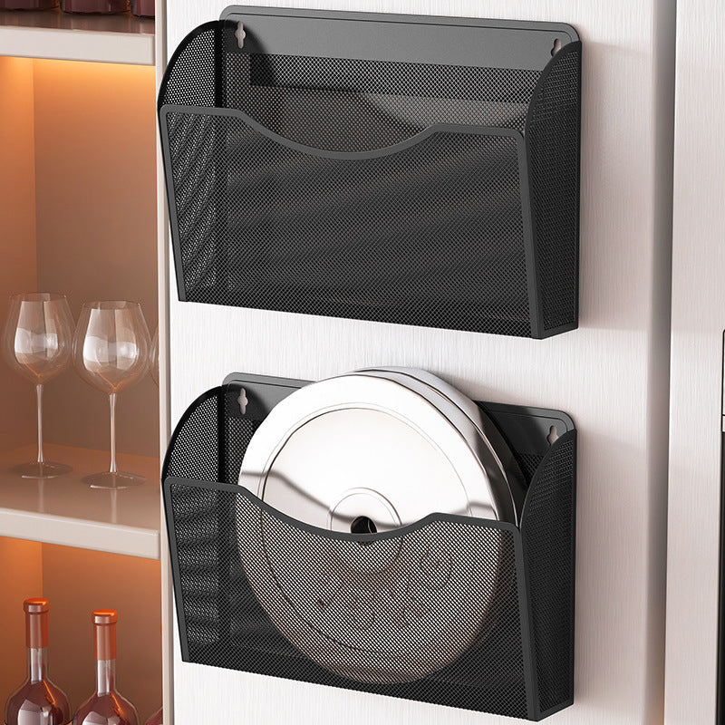 shelf wall-mounted non-perforated dual-purpose side-mounted shelf fresh-keeping film storage kitchen supplies storage box